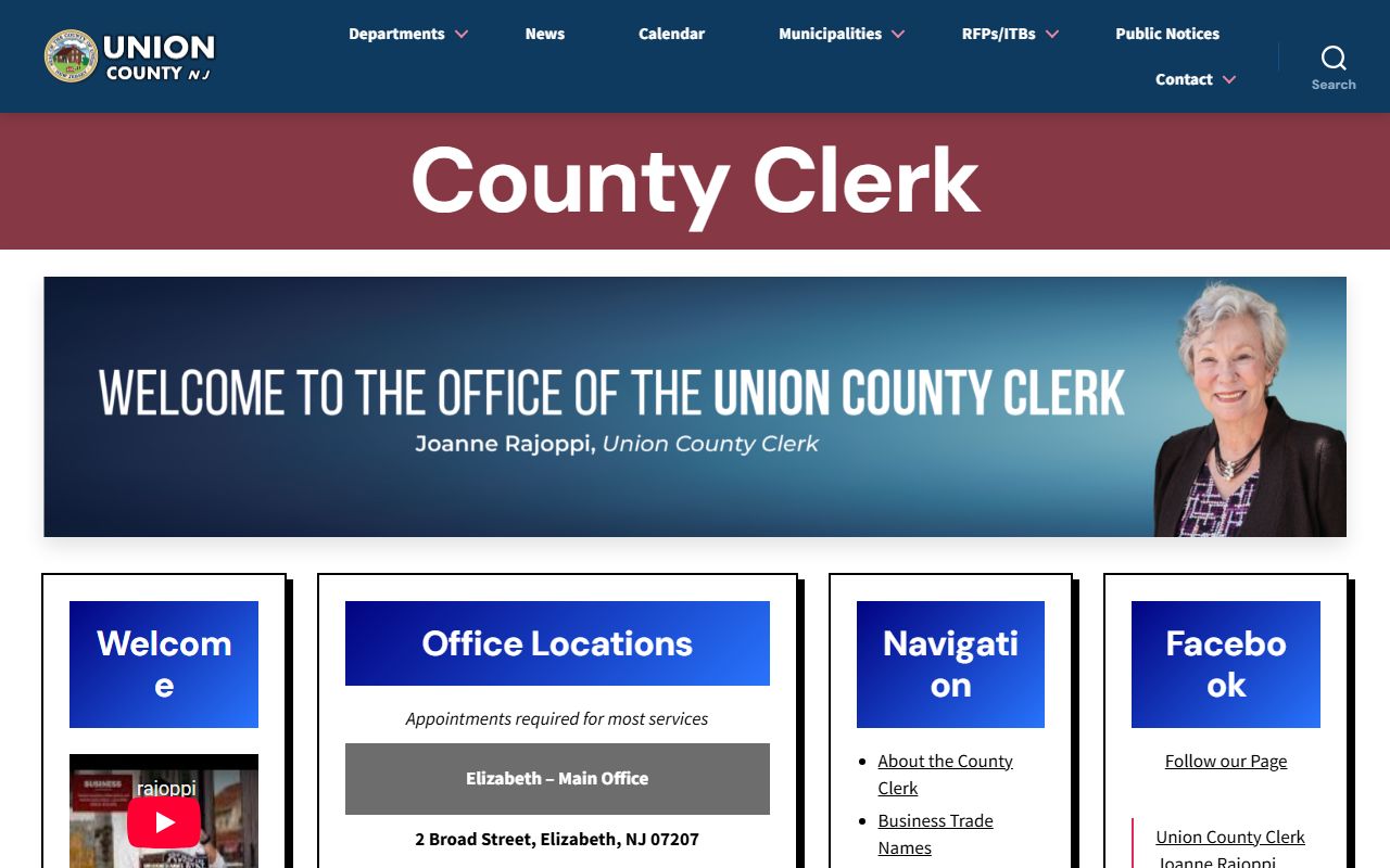 Union County Clerk's Office for Elizabeth deed records