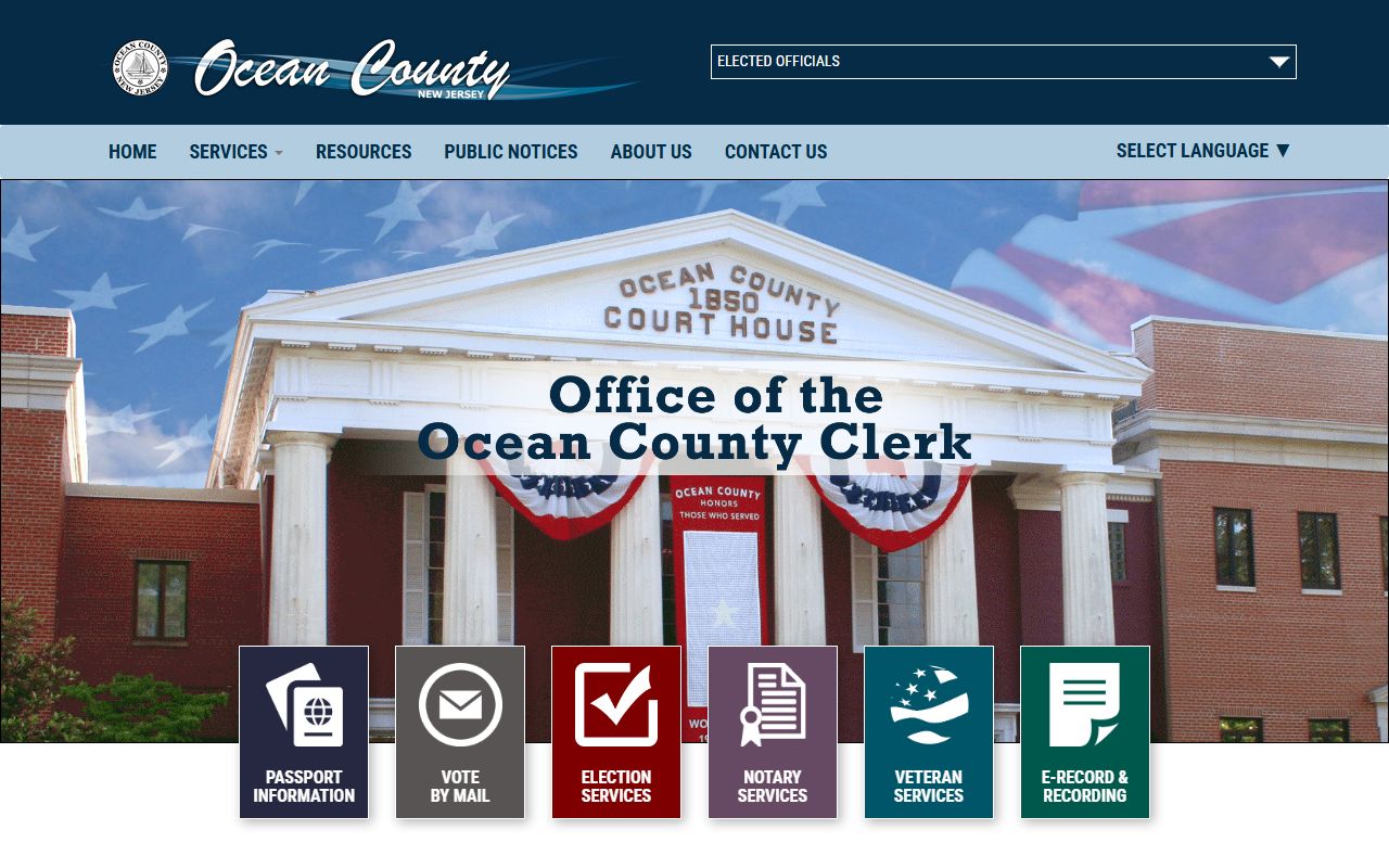 Ocean County Clerk's office Toms River Township deed records