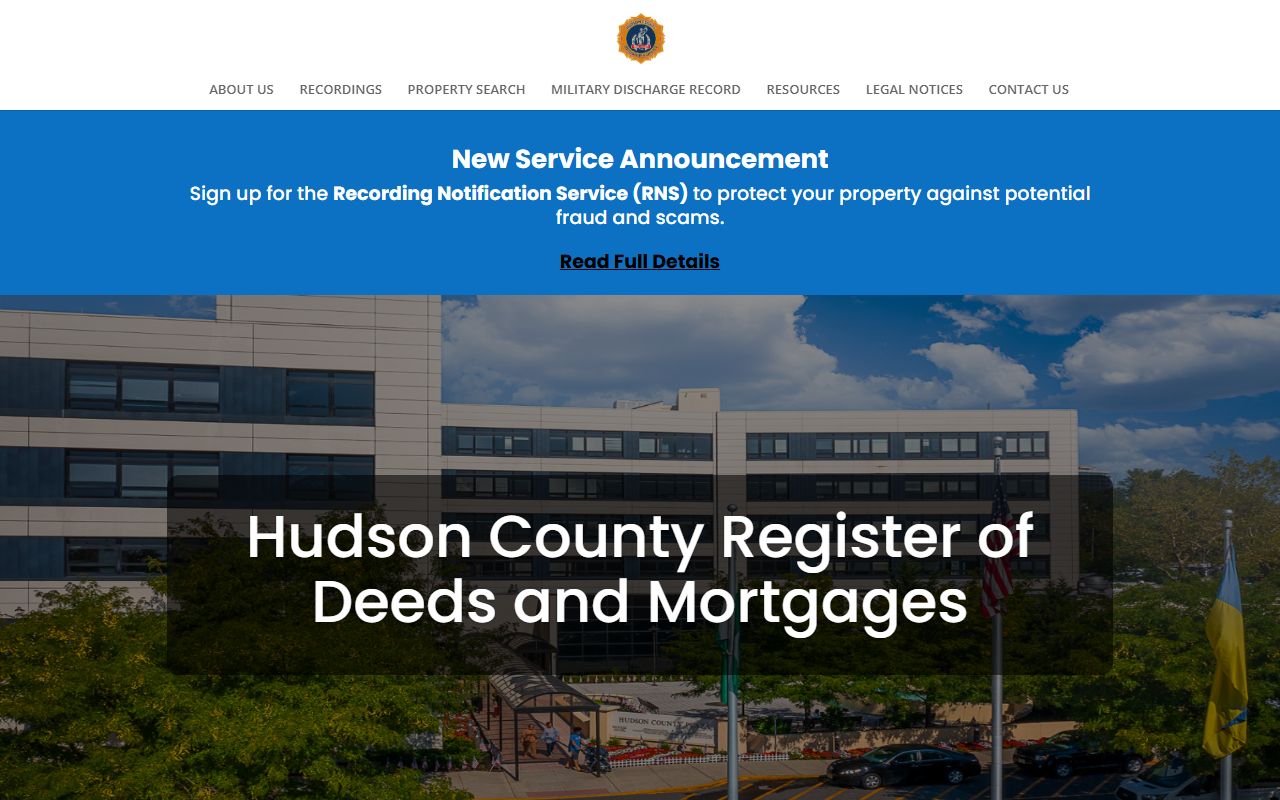 Hudson County Register office for Union City deed records
