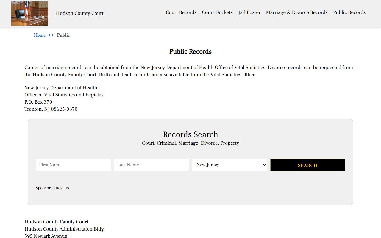 Hudson County Clerk's Office for deed records