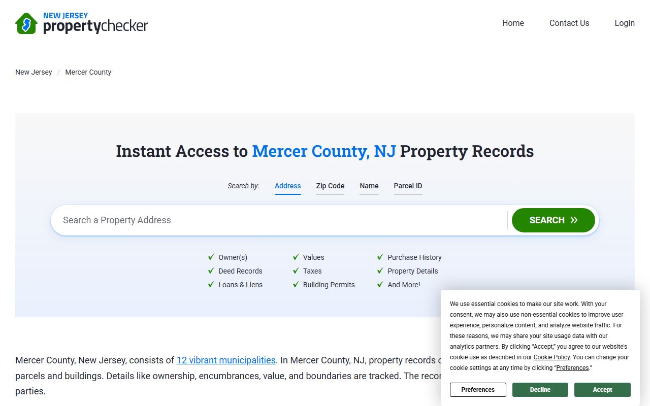 Mercer County property records and deed records information
