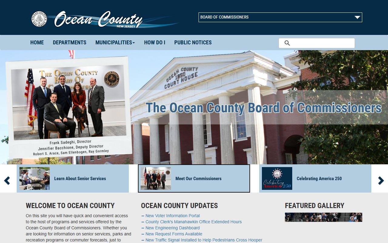Ocean County official website for deed records and property information