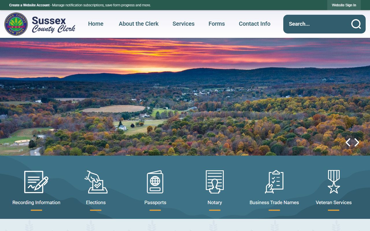 Sussex County Clerk official website for deed records