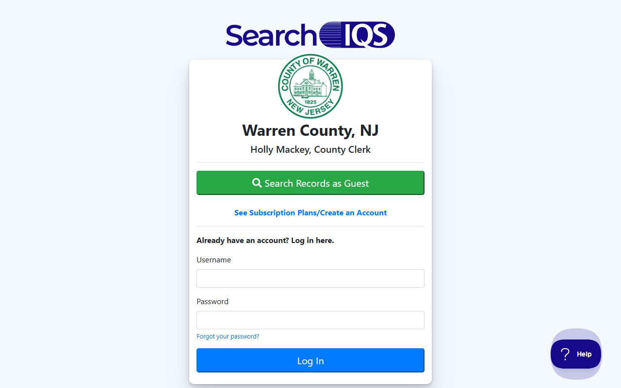 Warren County land records search for deed records