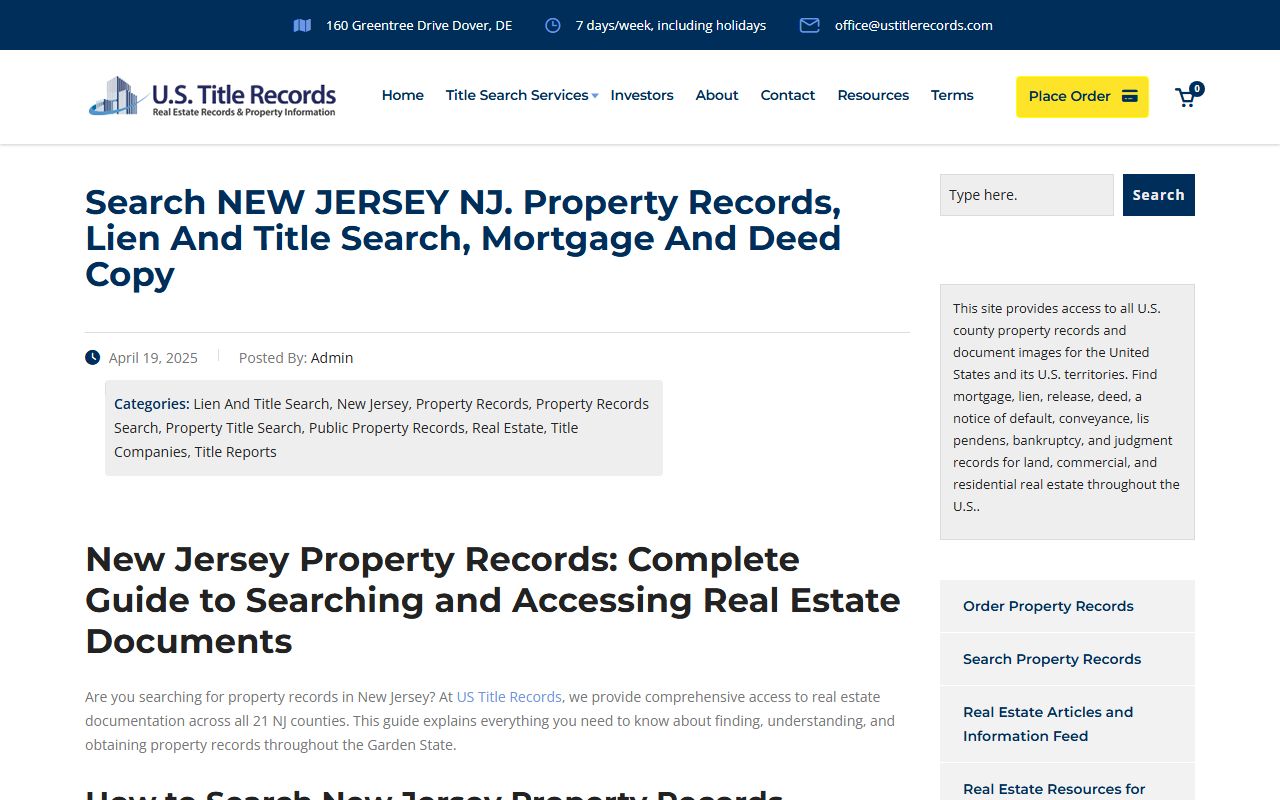 New Jersey deed records title search guide and property lookup
